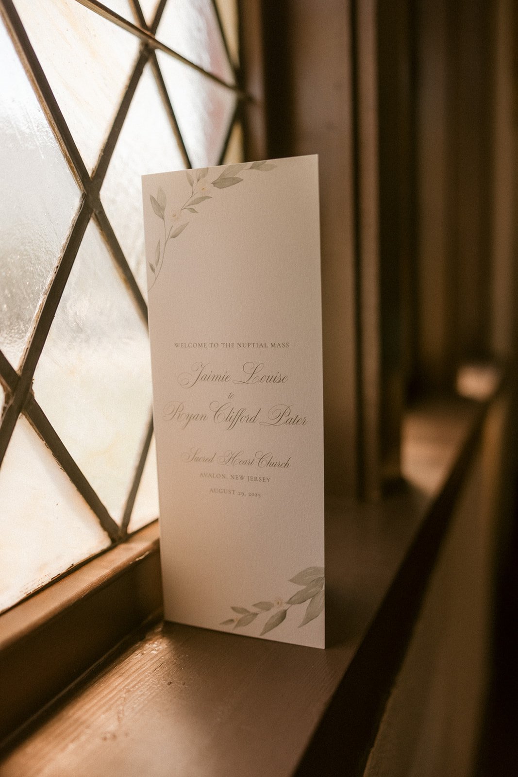 Custom Sage Wedding Program