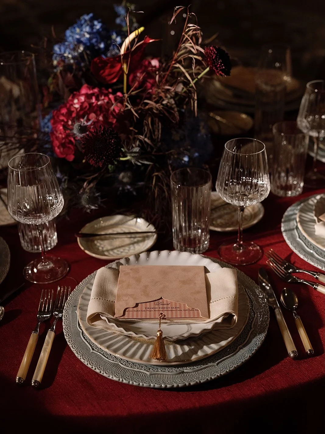 Some spaces just call for velvet.

For WIPA Colorado at Denver&rsquo;s historic Brown Palace, soft camel-colored velvet felt right at home. Paired with custom menus, it brought warmth, texture, and a little unexpected personality to the tablescape.

