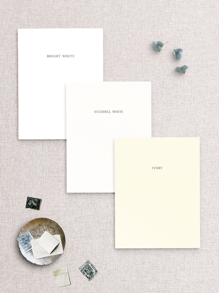 Invitation card colors shown for the Stone Hill Paperie Curated Collection