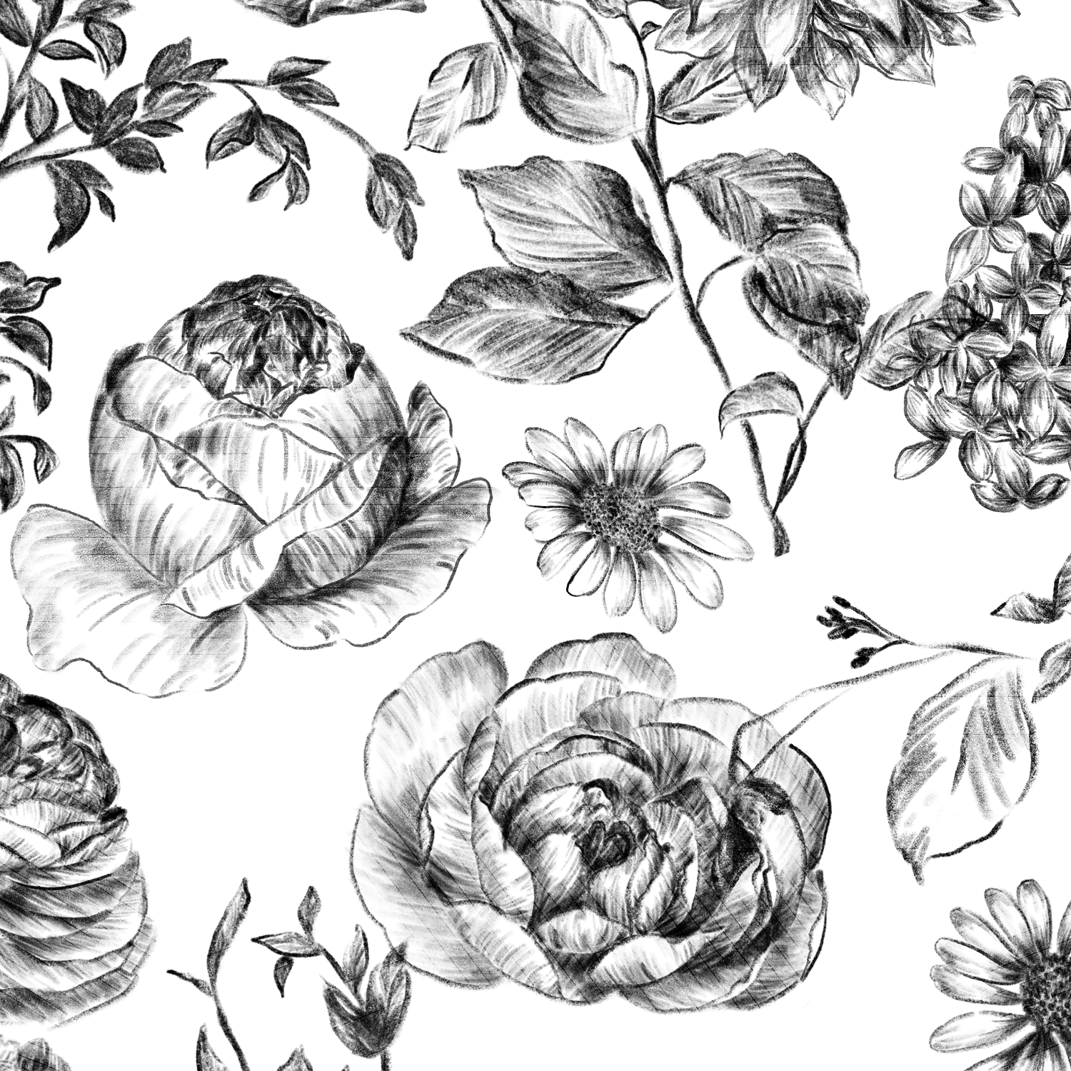 Envelope liner pattern of vintage roses.