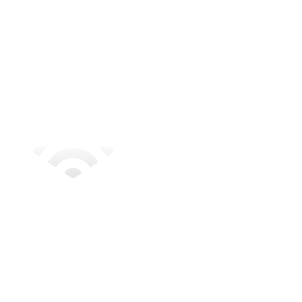 Black background with white logo and text for Klaviyo, an agency partner, featuring a stylized Wi-Fi signal icon and the words 'KLAVIYO AGENCY PARTNER' in bold.