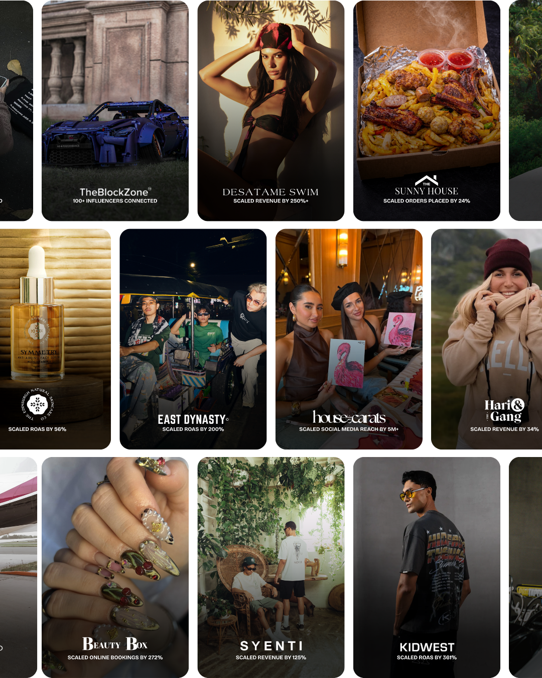 Magnets, a Lamborghini sports car, a woman in a swimsuit, a food box with fried chicken and fries, skincare product, group of people in a bus, women with pink flamingo paintings, woman in a beige hoodie outdoors, woman with decorated nails, people in a cafe, man in sunglasses standing indoors, airplane wing at airport.