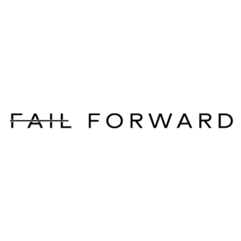 Text reads 'EAT FLY FORWARD' on a black background with a silhouette of a person jumping and reaching upward.