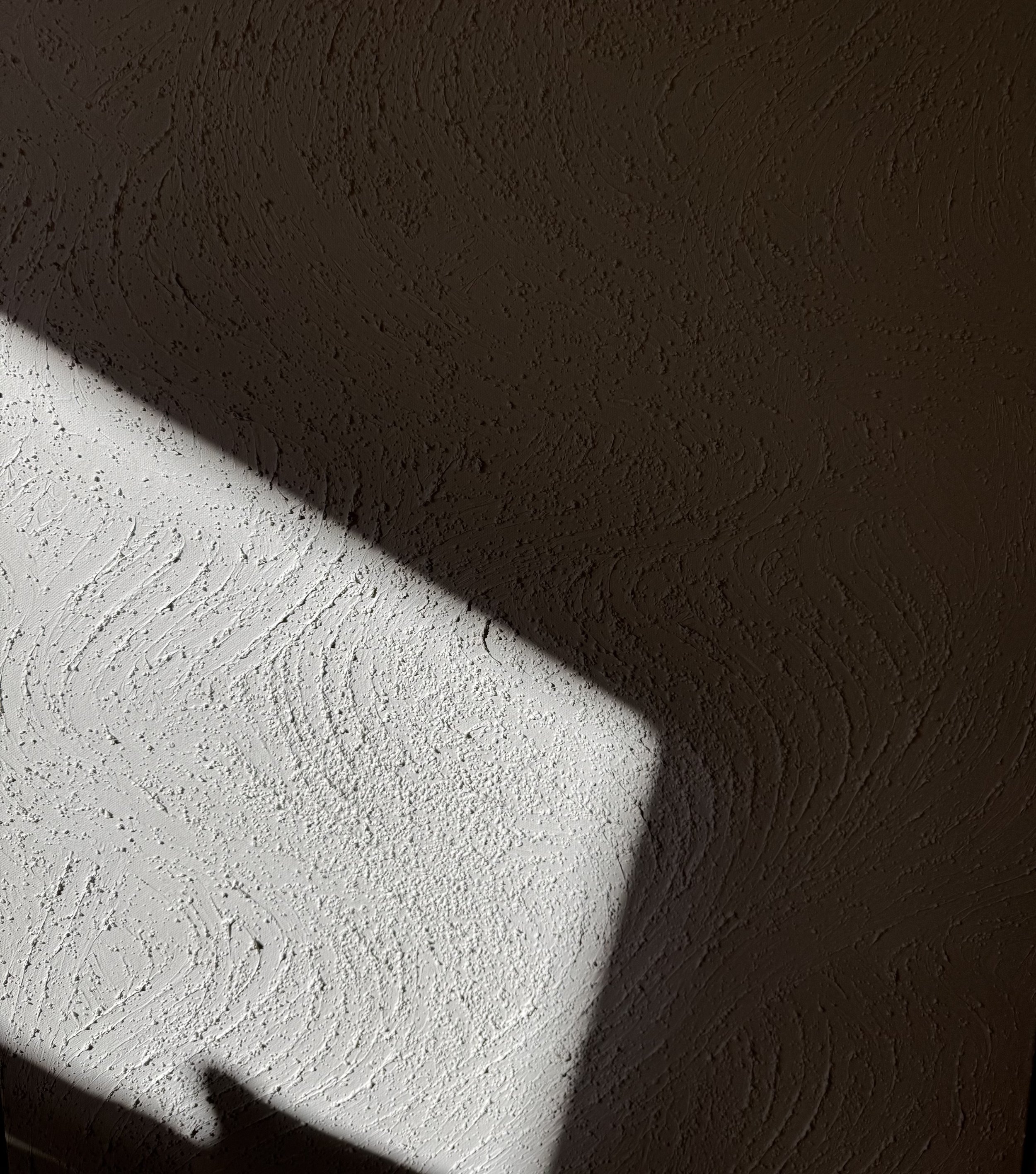A close up of this artwork, bathed in natural sunlight and showing off it's texture.