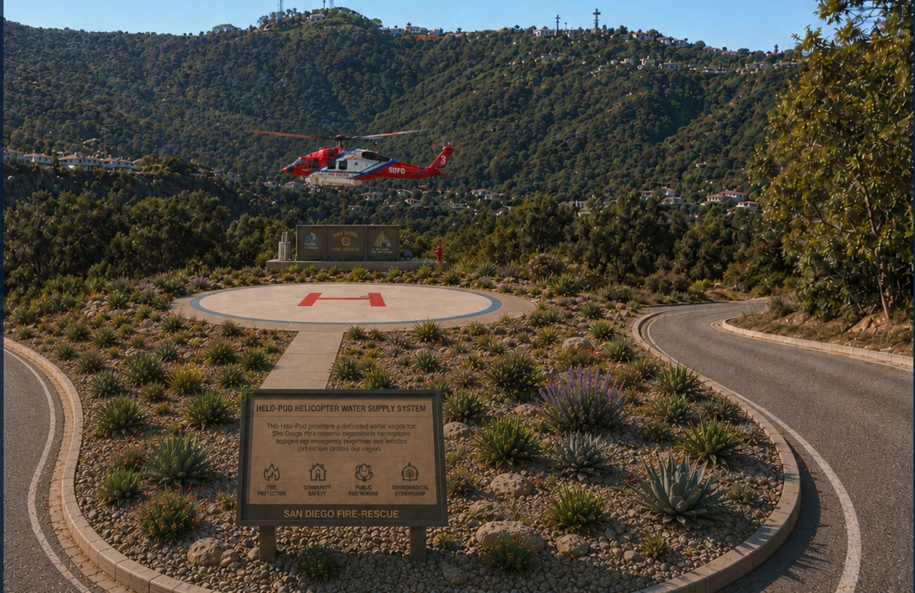La Jolla Dip Site for water access to reduce refill flight time to Montgomery Field.