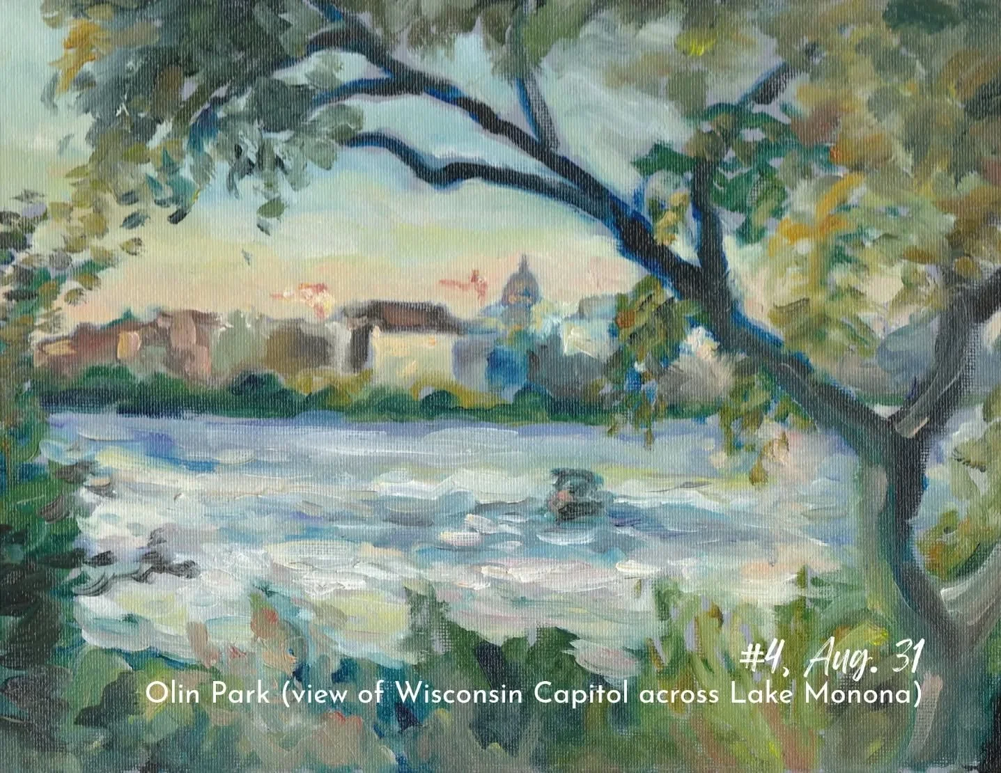 I'm starting a new series, tentatively titled &quot;Postcards from Madison&quot;: a collection of 9x12 oil studies painted en plein air (outdoors/on location), as many as the Madison weather will let me do. In addition to pushing me to get out, impro