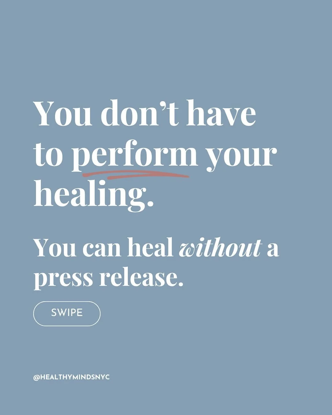 Not every breakthrough needs to become content.
Sometimes the most powerful healing happens off-camera.

💬 Do you ever feel pressure to prove you&rsquo;re &ldquo;working on yourself&rdquo;?
&mdash;&mdash;
📲 Follow @HealthyMindsNYC for insights that