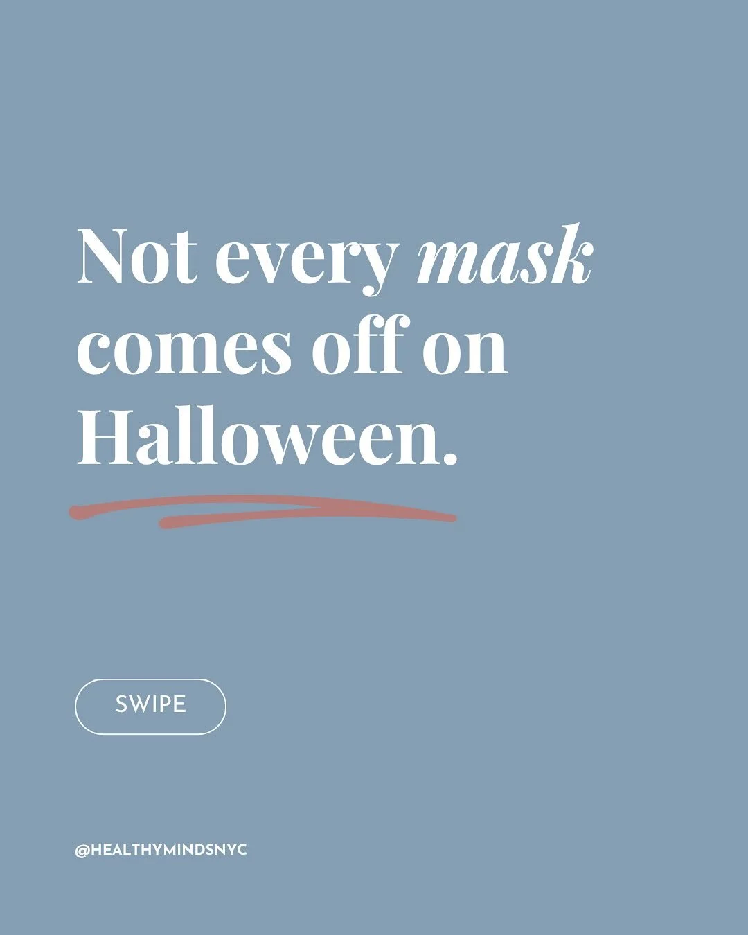 Halloween is one night. Masking is a habit.
When you spend years performing &ldquo;okay,&rdquo; it can feel terrifying to drop the act even with people you love.
Therapy helps you practice being real again, safely and slowly.

🎭 Ready to take off th