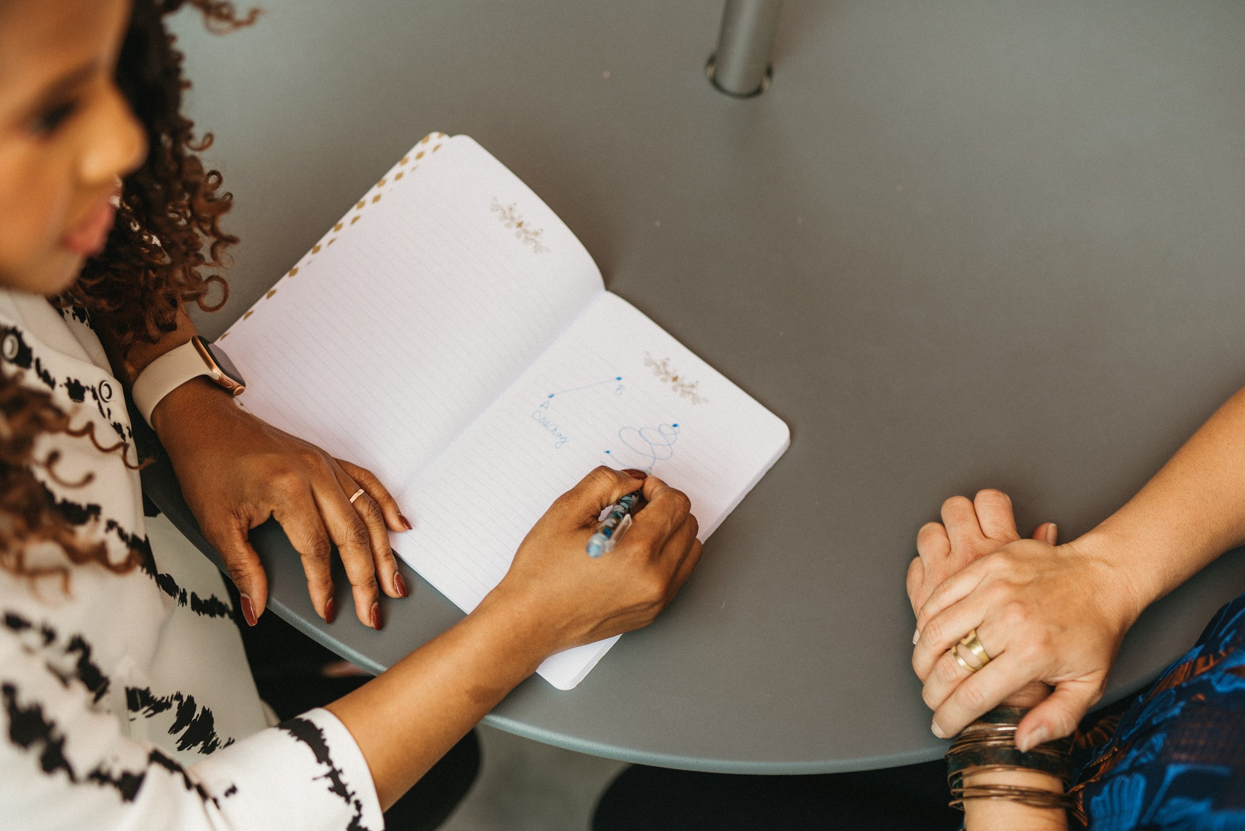 Diverse professional women in life coaching session