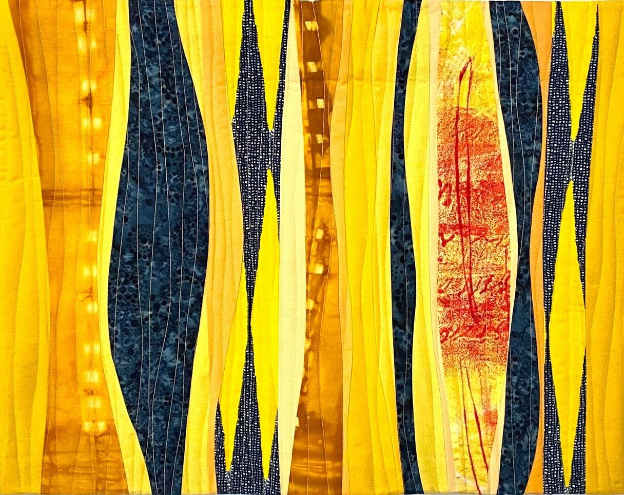 &lsquo;Earth Song&rsquo; by fiber artist, author &amp; poet, Sheryl St. Germain.
.
.
.
#KoboSav #KoboGallery #FiberArt #FiberArtist #fiberartwork #mixedmediaart #yellowabstract #savannahga #visitsavannah #art912 #galleryart #savannahgallery #downtown
