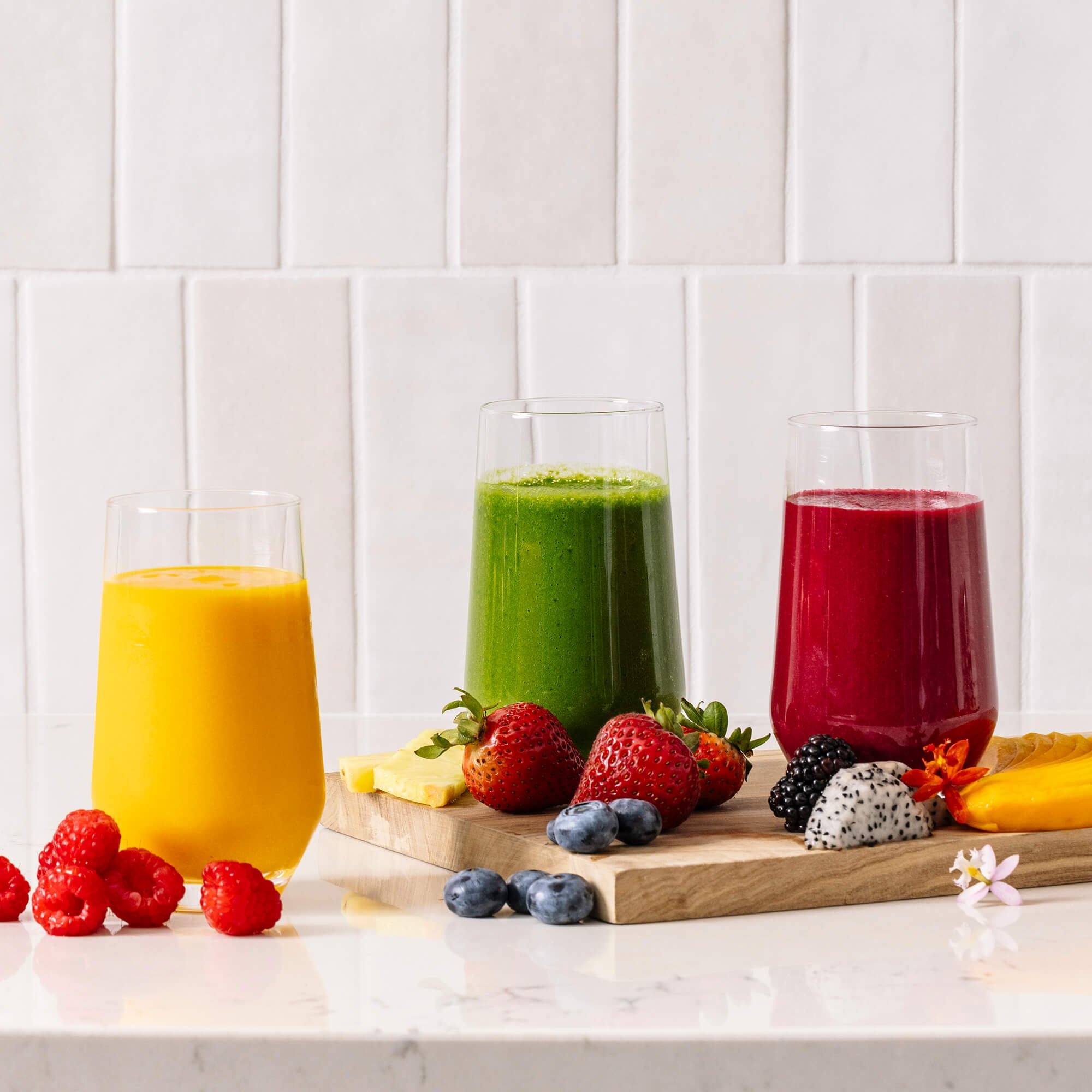  A selection of smoothies made fresh to order 