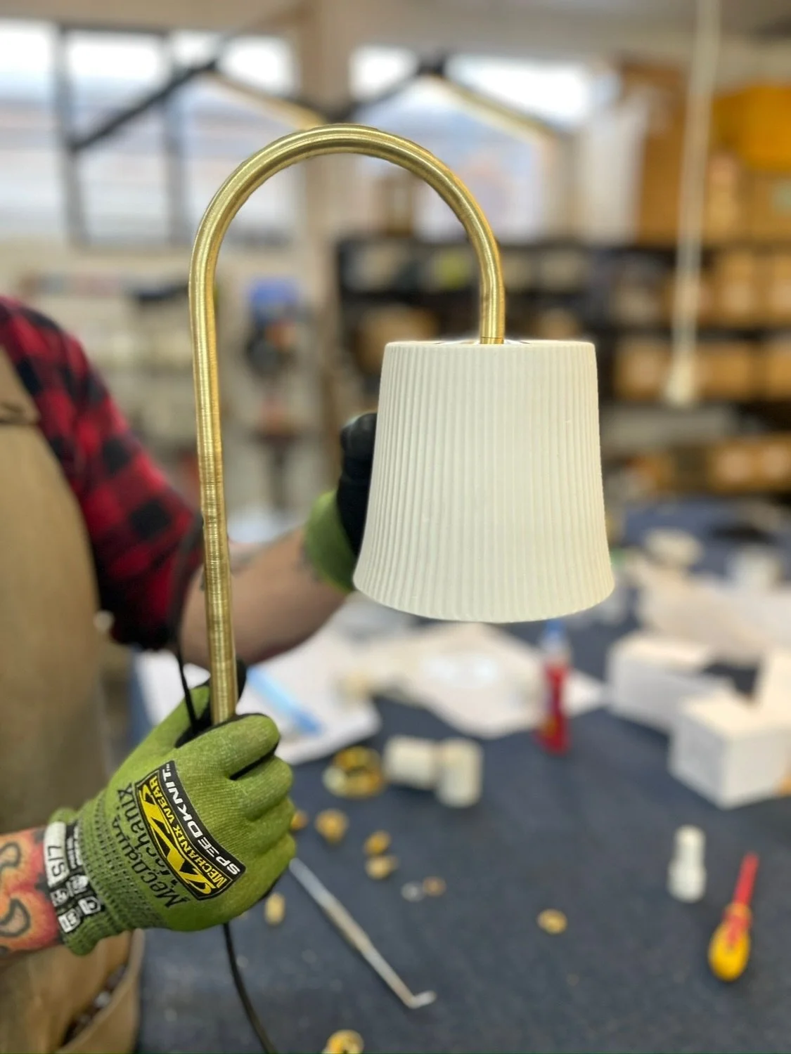 Two custom polished brass arms, each carrying a fluted porcelain shade, come together on a single brass plate to form these dainty wall lights, a small detail that now plays a quiet part in the story of the cocktail bar at @ebprsl. 

We designed and 
