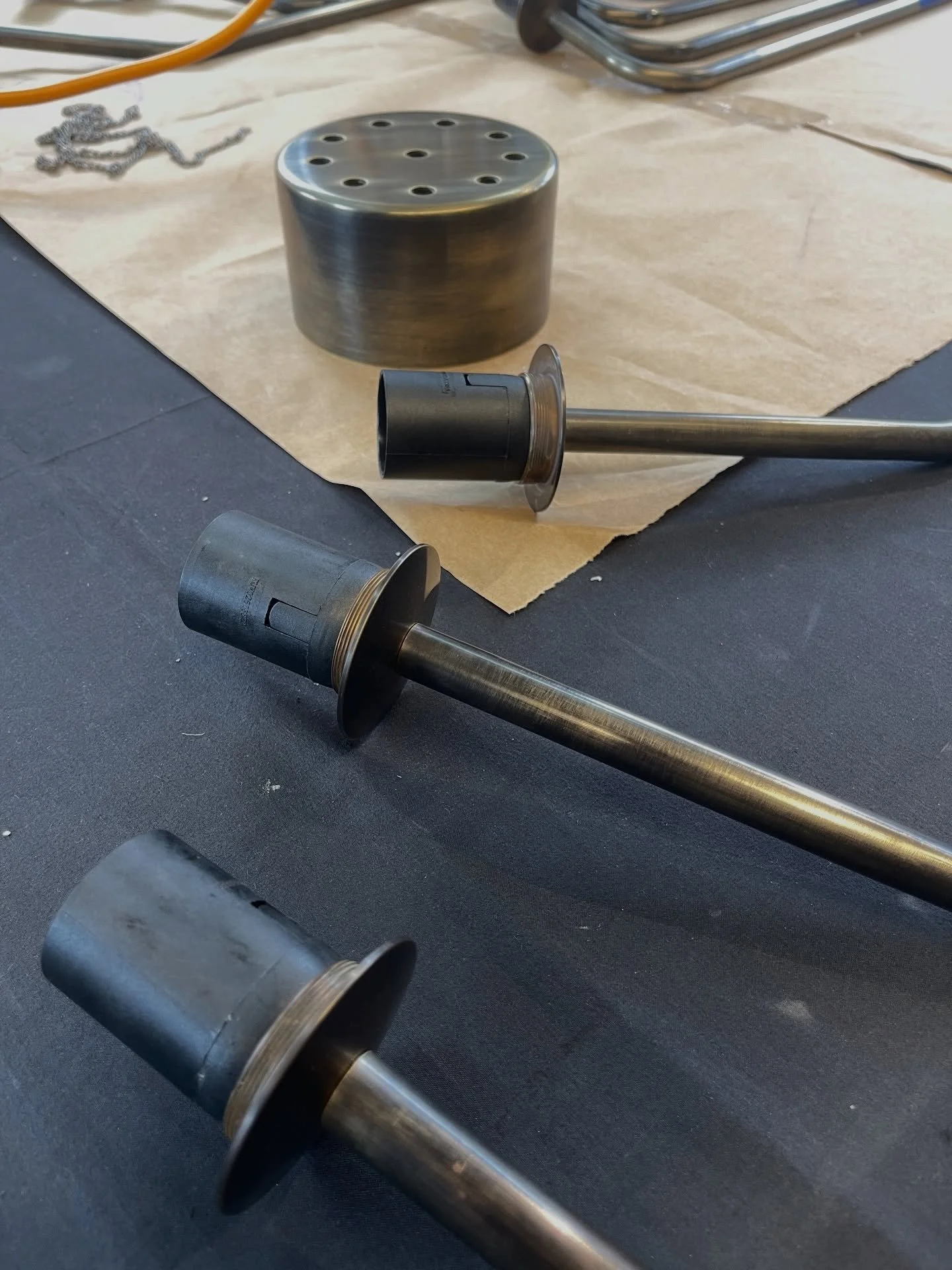 Tree of Light with a patina finish taking shape in the workshop this week.

This will have amber hand-blown glass spheres, adding a warm, deep glow.

#australiandesign #metalart #madeinmelbourne #craftsmenship #metalwork