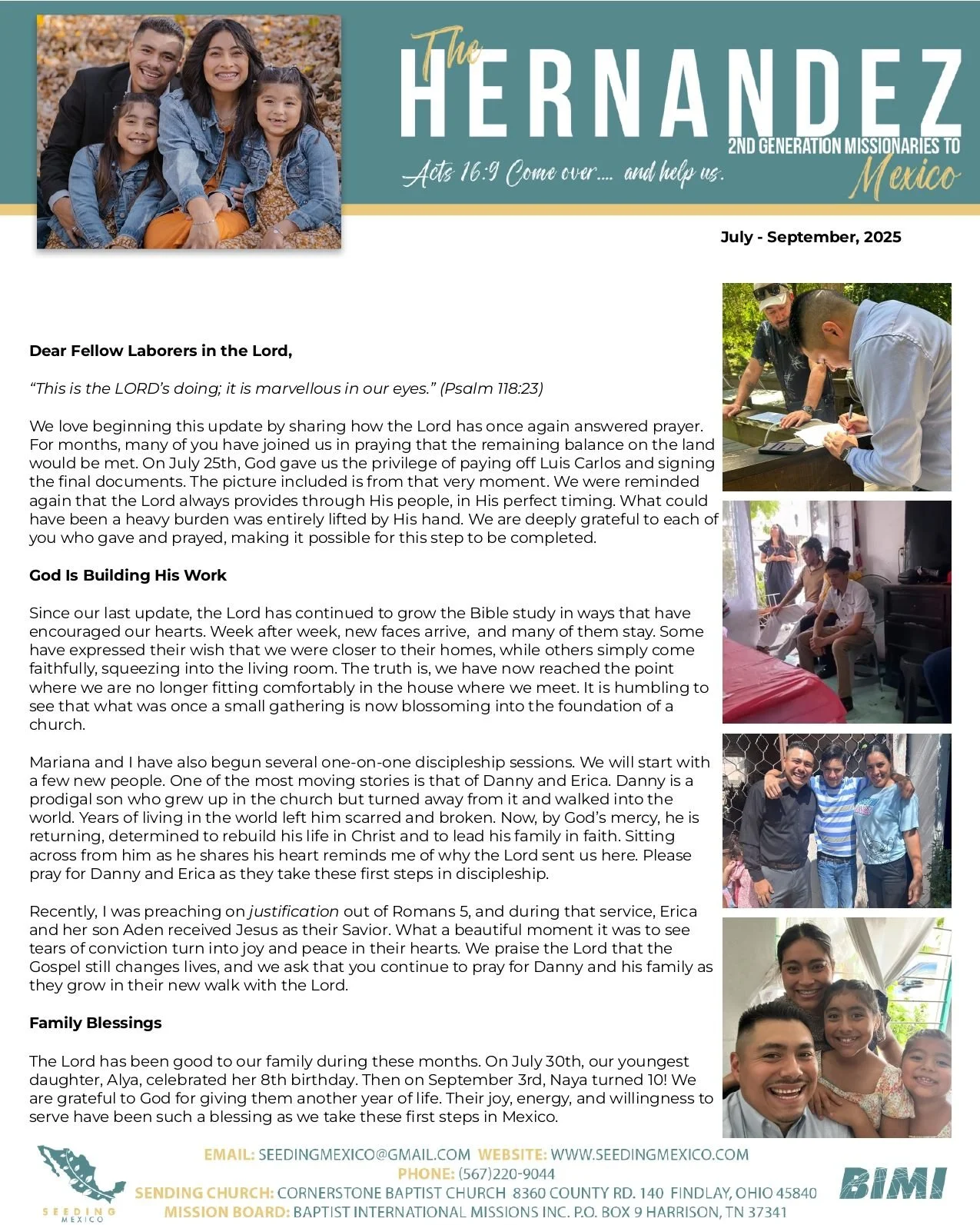 Here is our Latest Prayer Letter!! God is SO GOOD!!