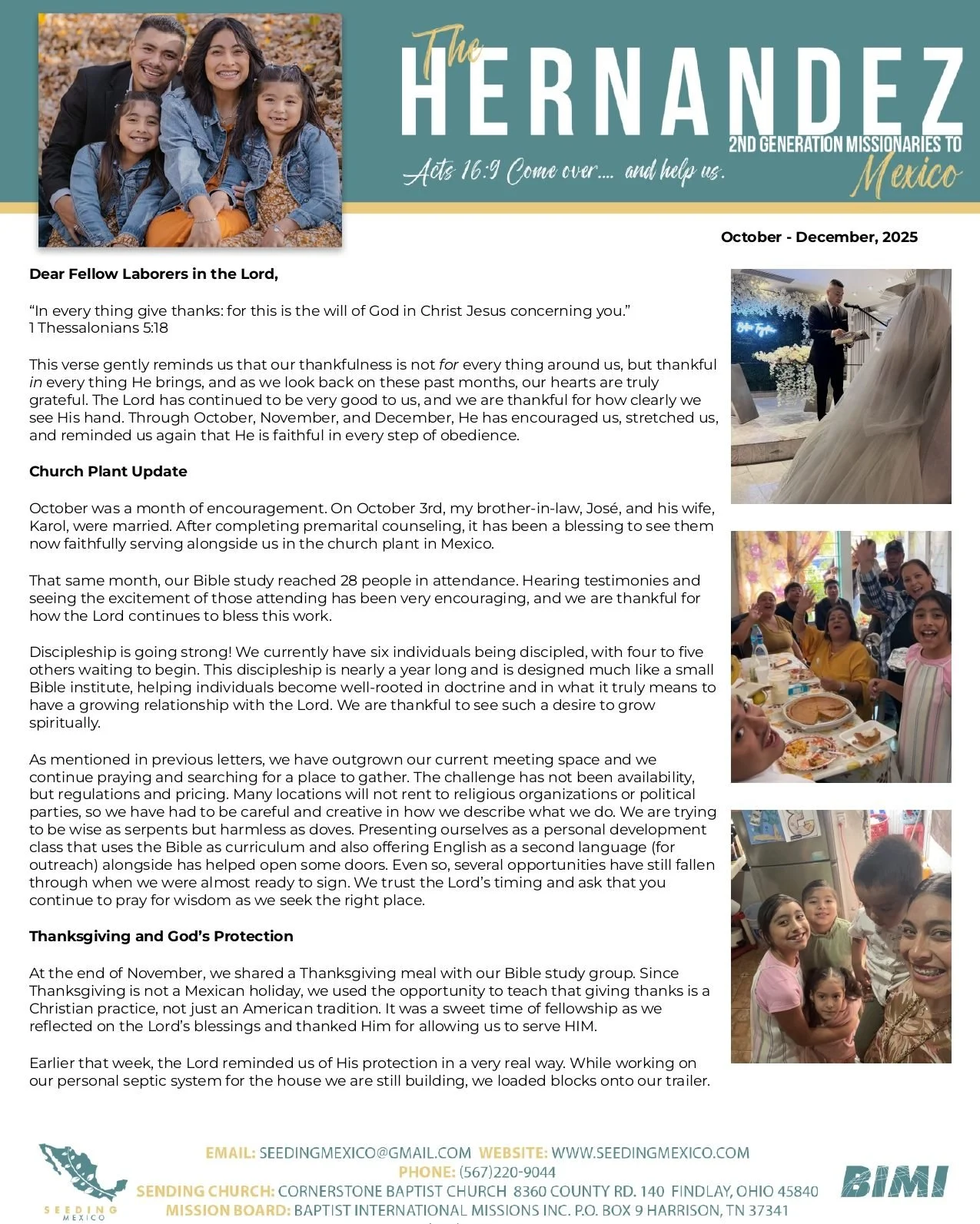 🙏🏼 Here is our Prayer Letter for October - December, 2025! 🙌🏼 God Is SO Good!! Merry Christmas and Happy New Year‼️