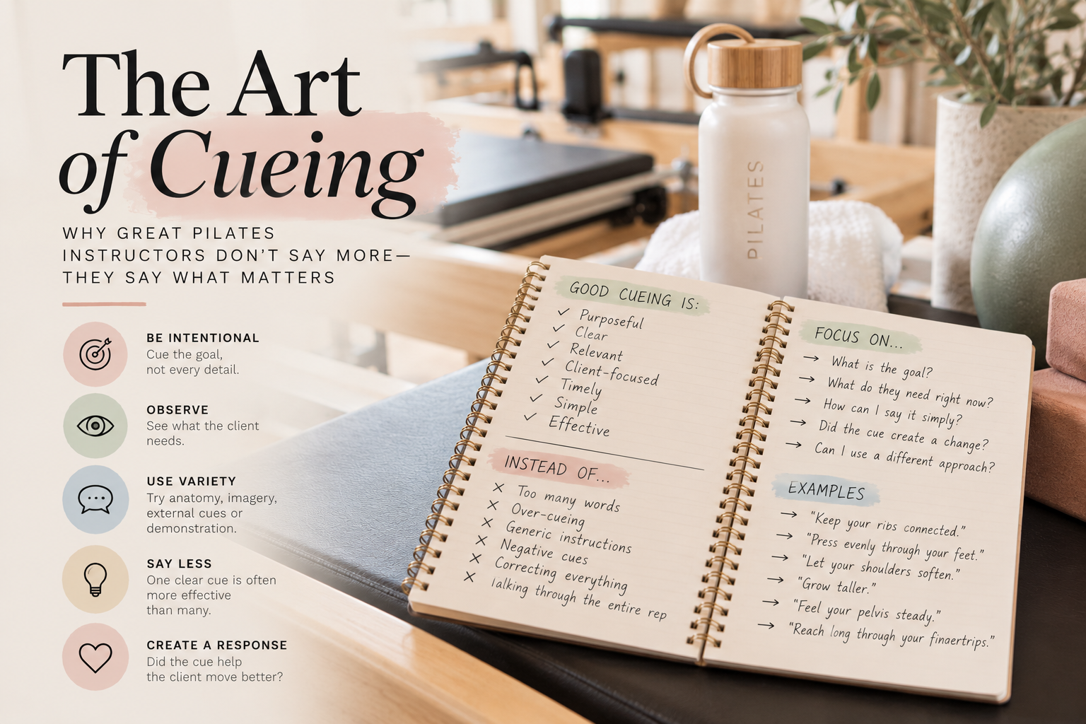 The Art of Cueing: Why Great Pilates Instructors Don’t Say More—They Say What Matters