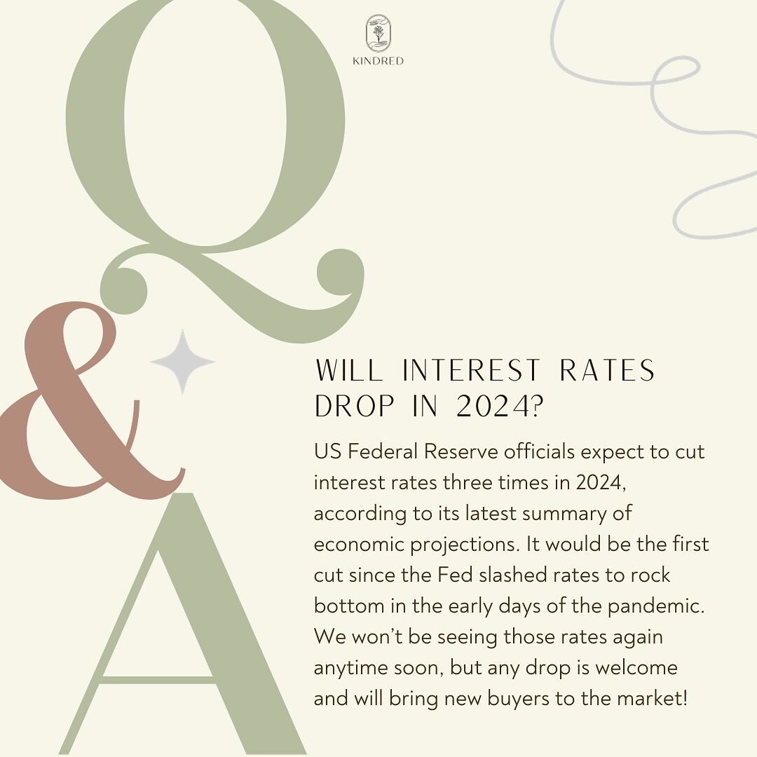 Will interest rates drop in 2024? According to the Federal Reserve - YES! Lower rates means more buyers! #2024realestateprediction #interestrate #kindredrealtypnw #realestateqanda