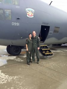 My husband and I after my last flight before I separated from the Air Force