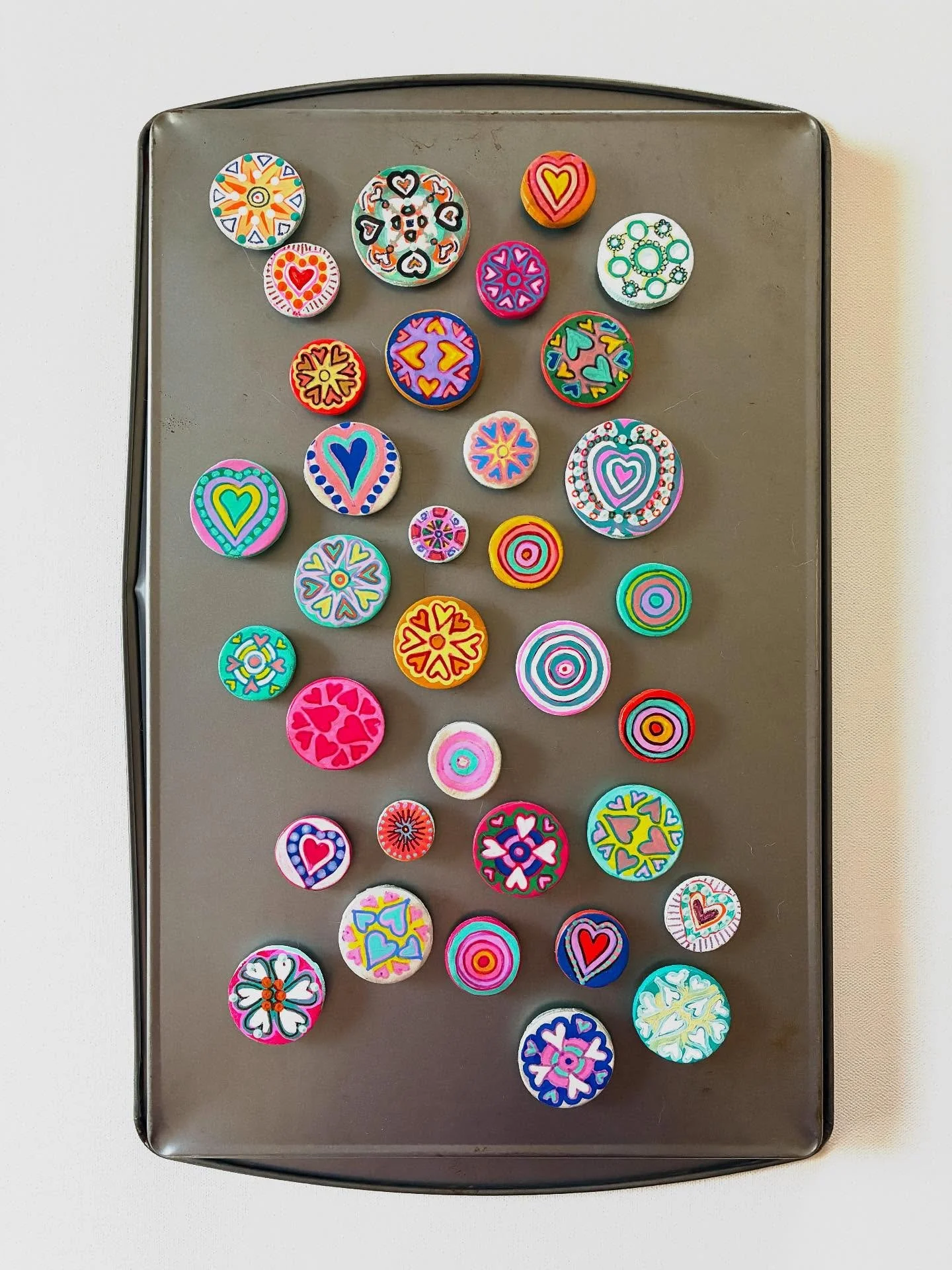 Handmade/painted magnets will be available on Nov 1 in my booth!
Small spots of HAPPY for the fridge, locker, file cabinet, white board, etc!

Native &amp; Creative Community Market
@whiterivernursery