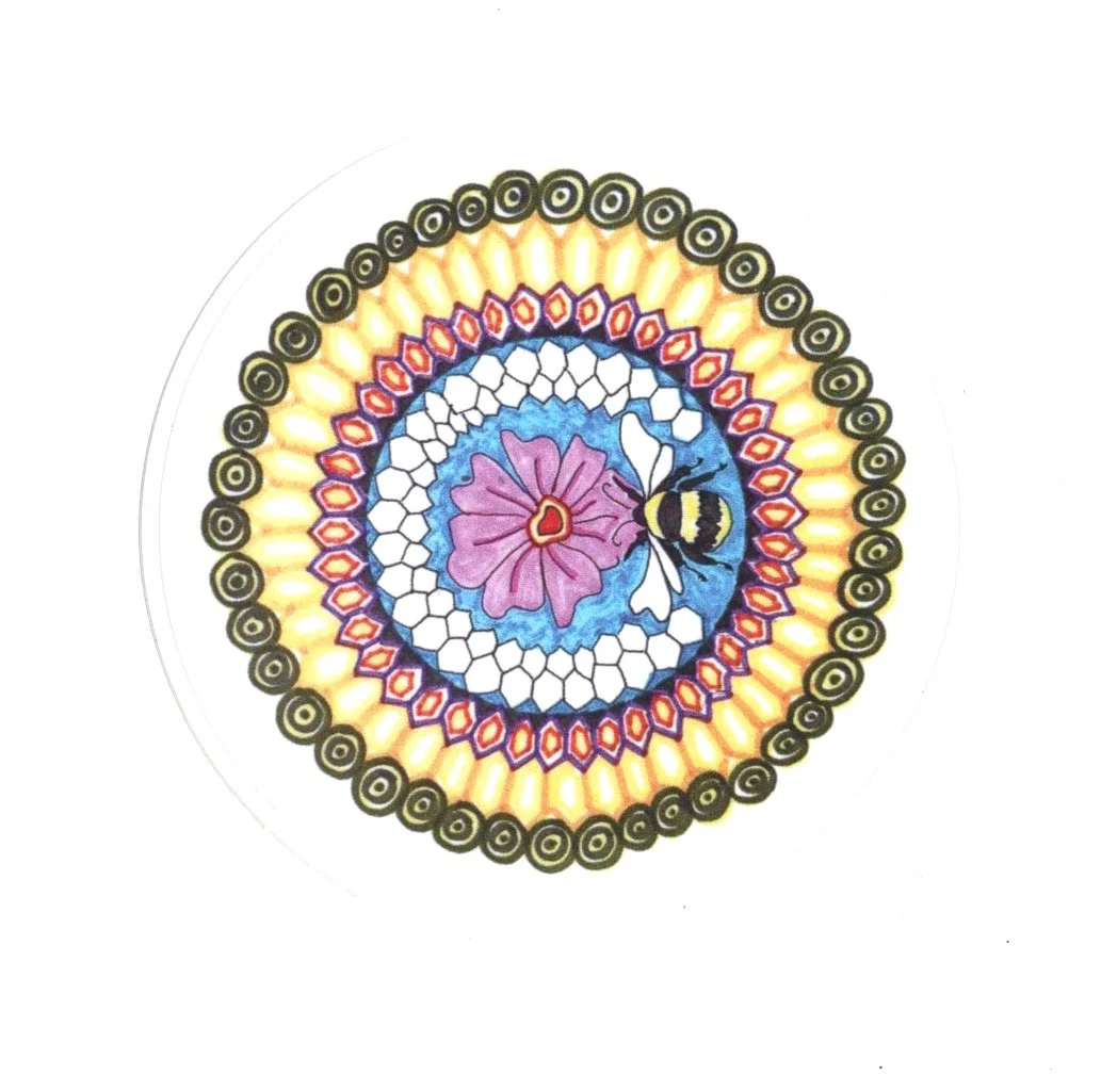 Honey Comb Mandala Sticker.jpeg