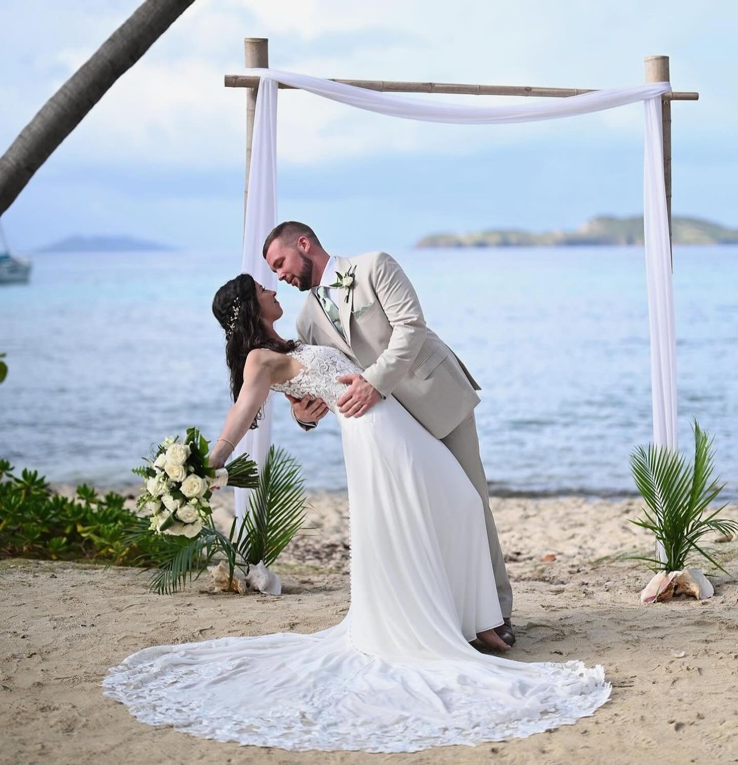 Congratulations to newlyweds, Mr. &amp; Mrs. Kosinski!  Tess, you looked gorgeous and the dress was perfect for your St.Thomas wedding!  We loved working with you and thank you for choosing MVB! 🏝️👰🏻 ❤️