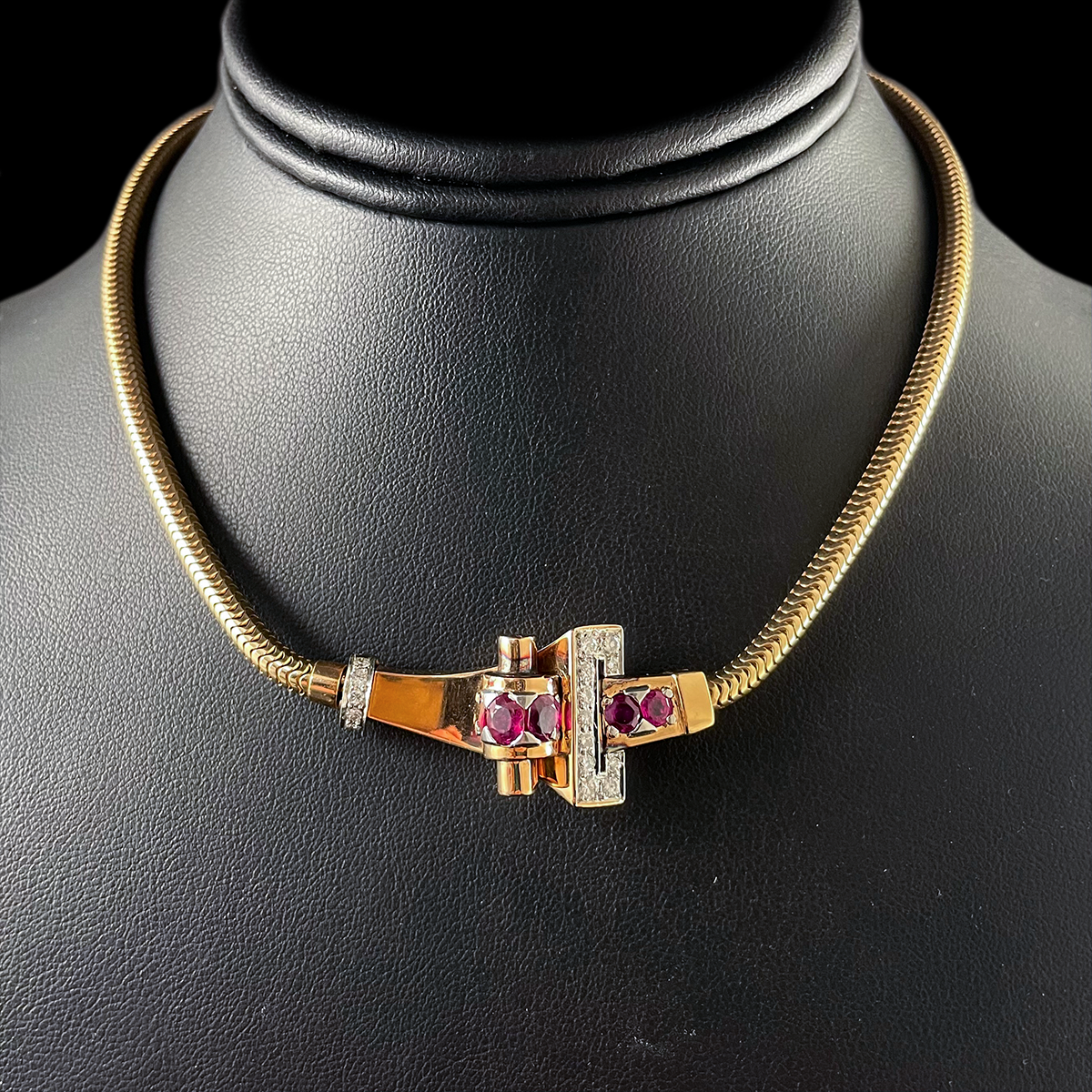 Retro 18K Rose _ Yellow Gold Ruby and Diamond Necklace.png