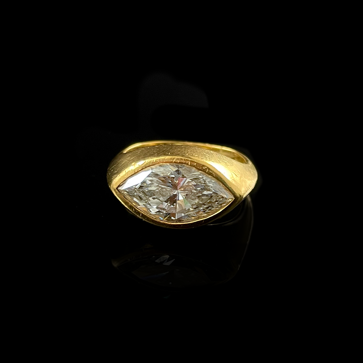 18K Yellow Gold East West Diamond Ring.png