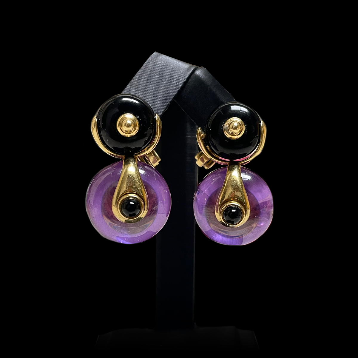 Marina B Pneu Earrings with Interchangeable Gemstones Amethyst.png