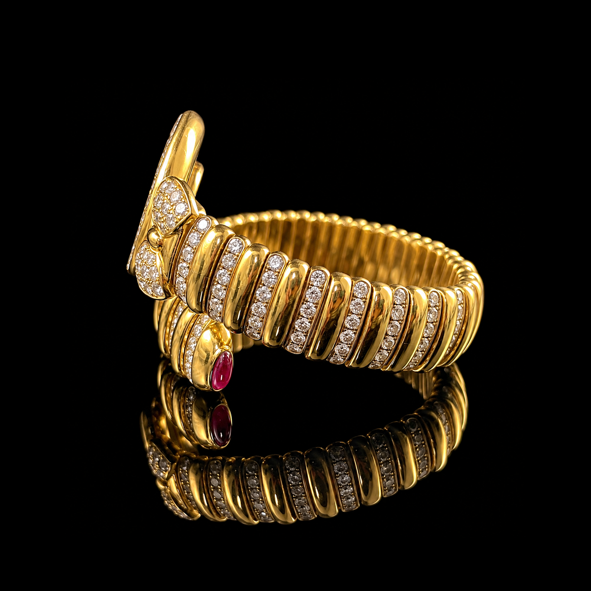 Chopard Happy Diamonds Tubogas Watch in 18K Yellow Gold Side.png