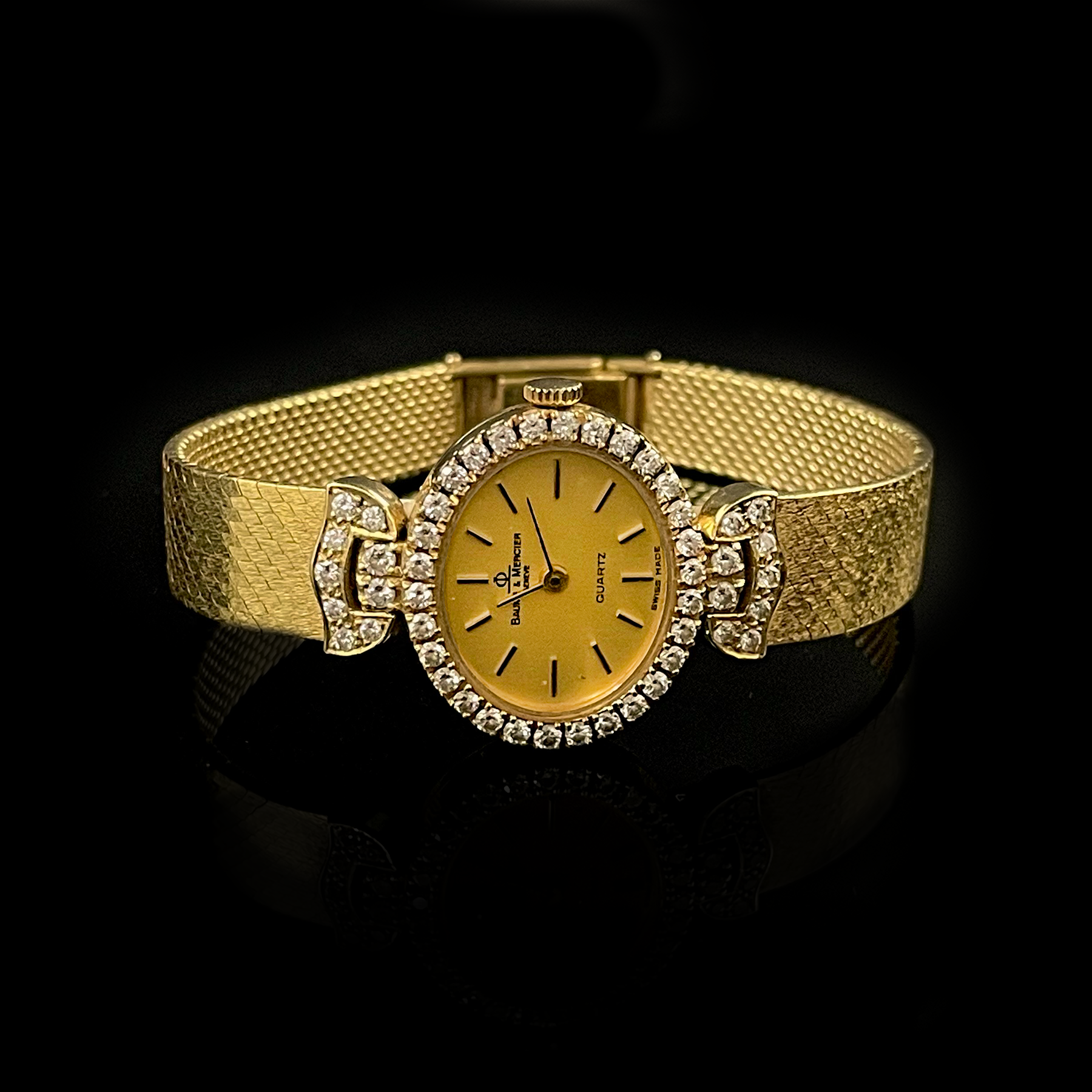 Baume & Mericier 18K Yellow Gold Diamond Quartz Watch