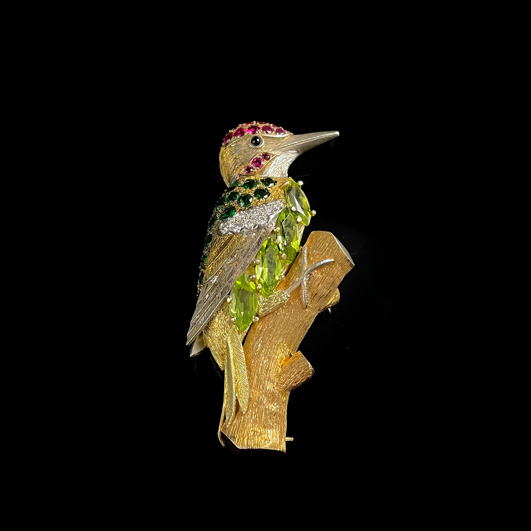 14K+Yellow+Gold+Garnet%2C+Ruby%2C+and+Peridot+Woodpecker+Brooch.png
