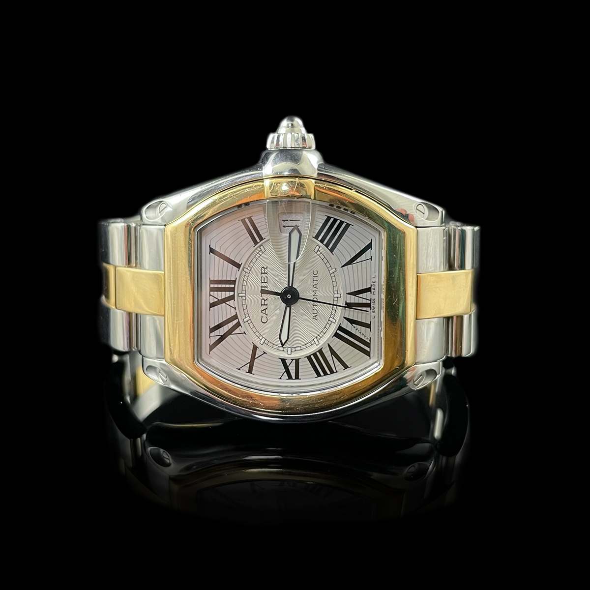 18K Yellow Gold and Stainless Steel Cartier Roadster
