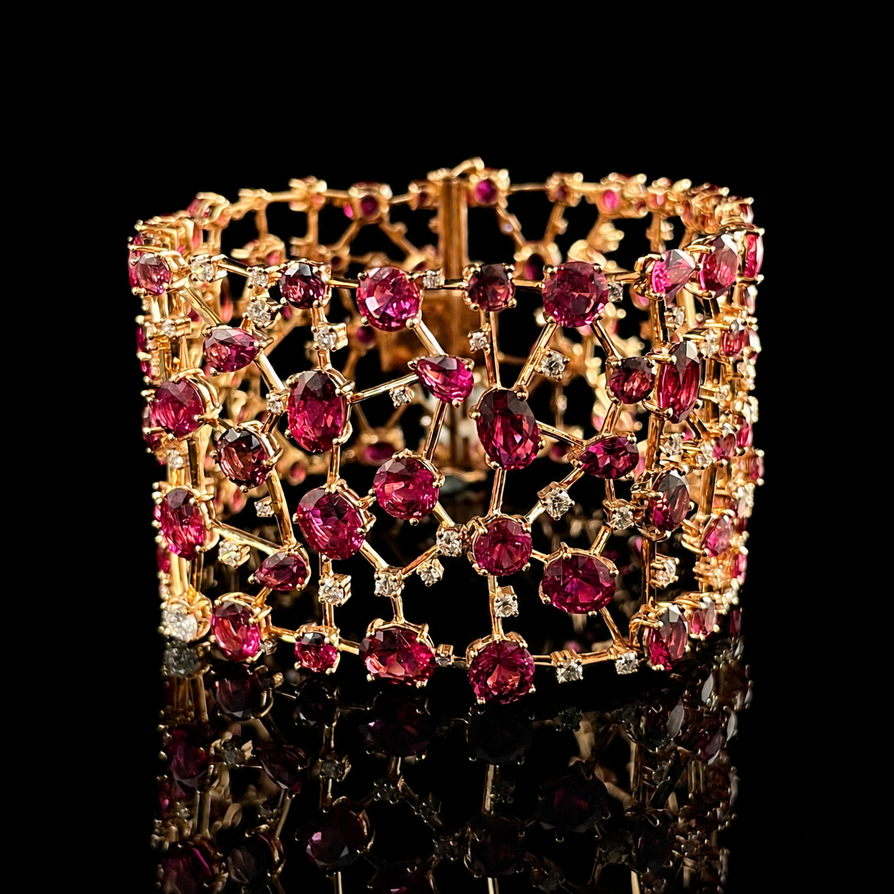 18K Rose Gold Rubellite Tourmaline and Diamond Bracelet.png