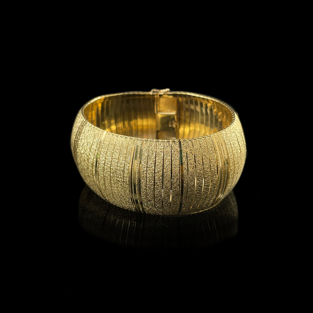 14K Yellow Gold Mixed Texture Cuff.png