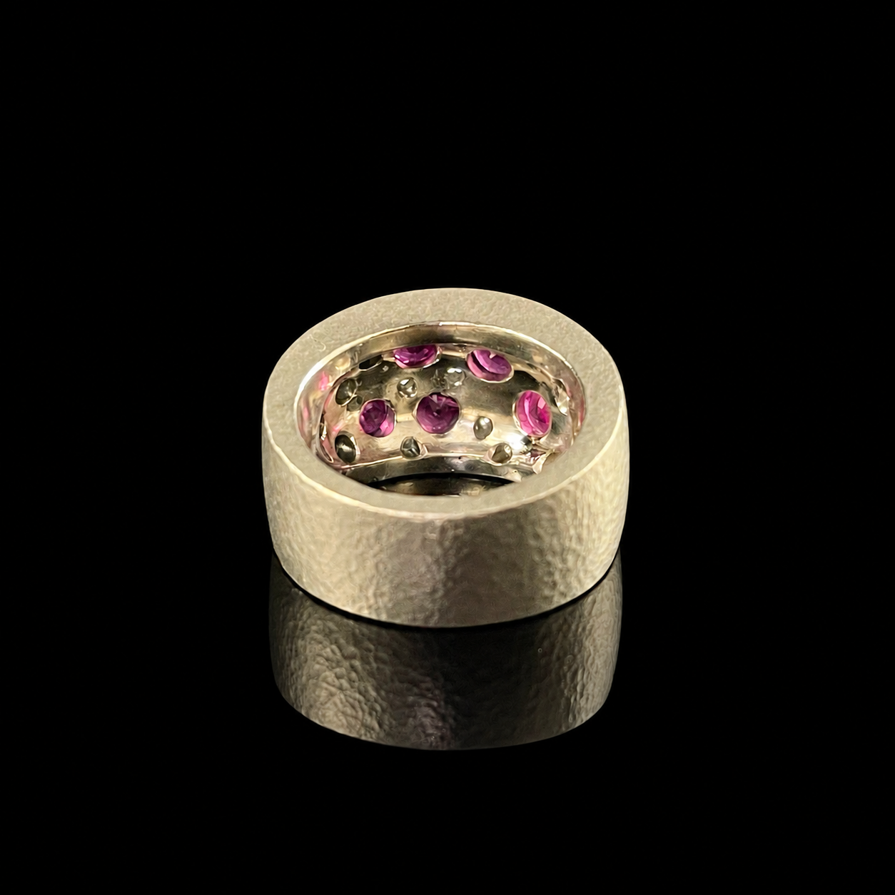 14K White Gold Ruby and Diamond Cluster Ring Back 2.png