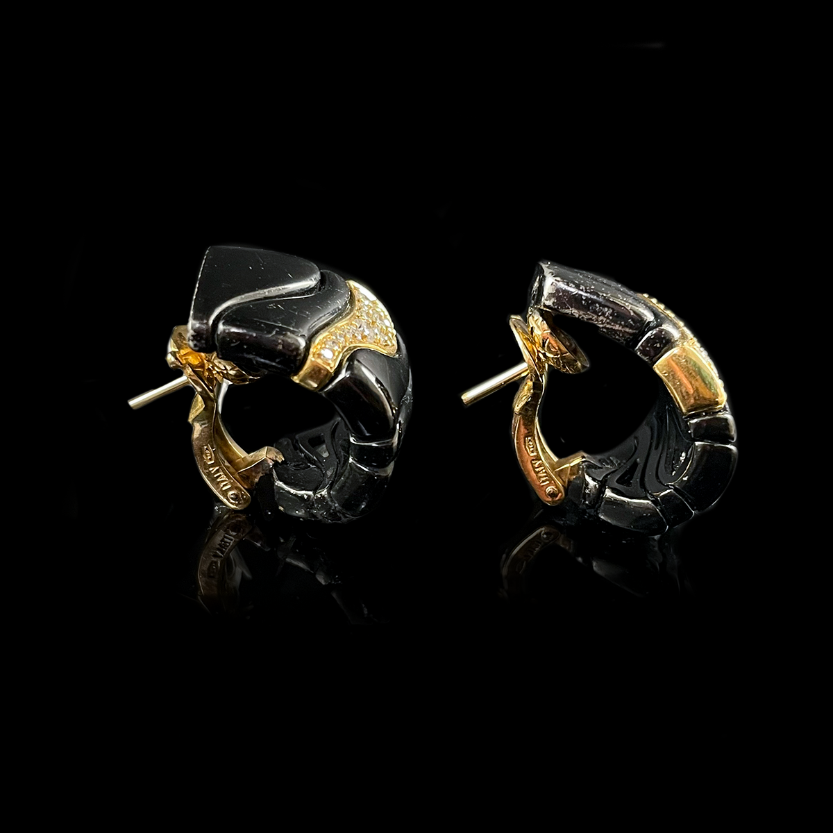 18K Yellow Gold Marina B. Kar Earrings Side.png