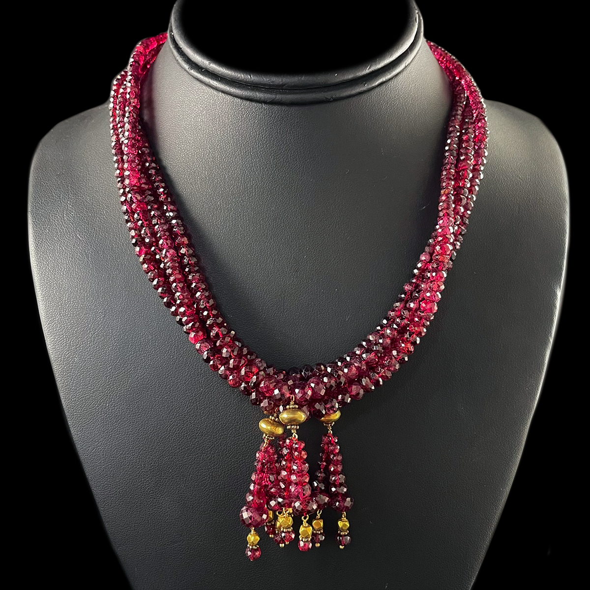 Faceted Ruby Bead Necklace