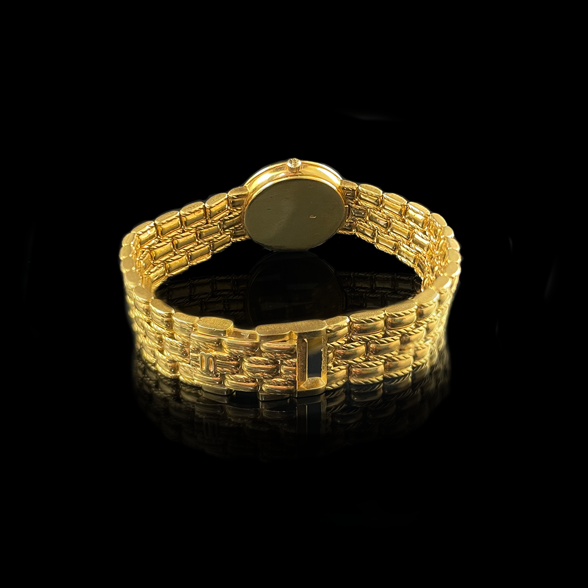 18K Yellow Gold Diamond Watch signed Bucherer Back.png
