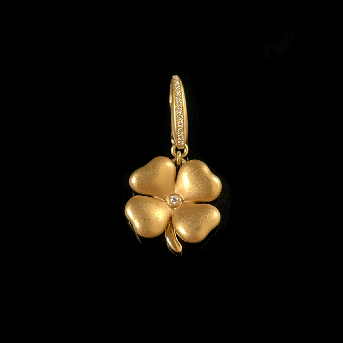 18K Yellow Gold Diamond Four-Leaf Clover Pendant.png