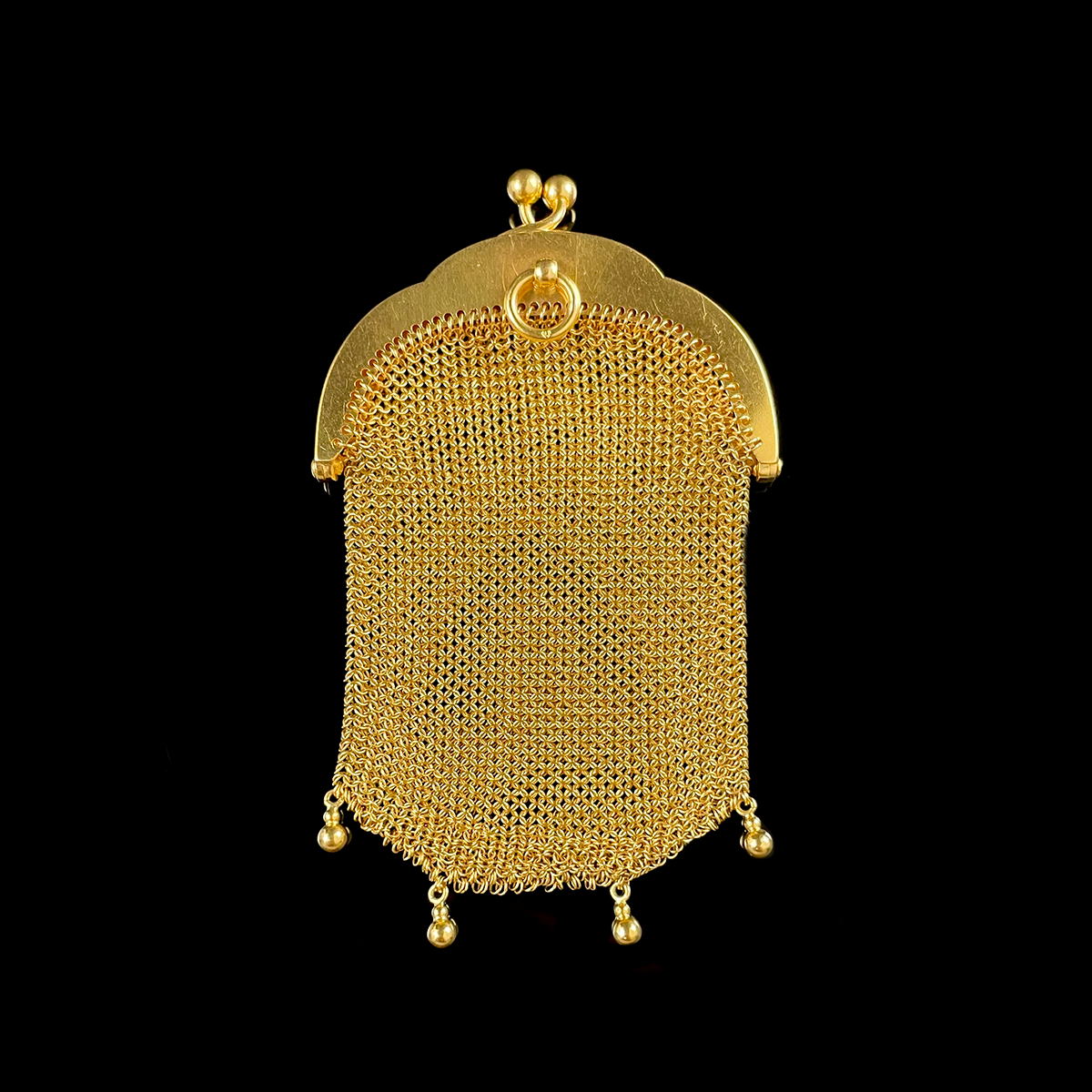 French 18K Yellow Gold Sapphire and Diamond Purse Coin Back.png
