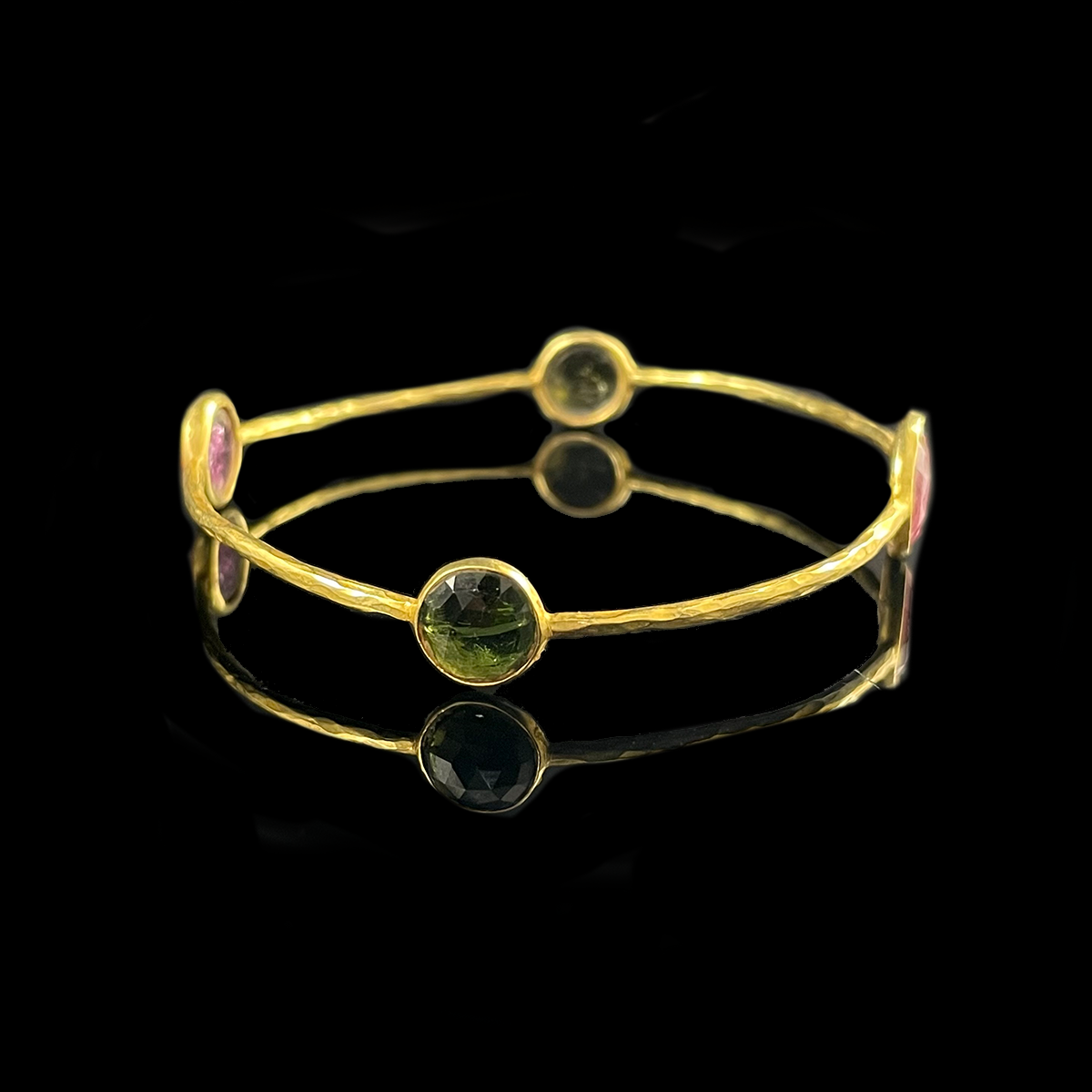 Ippolita Rock Candy 18K Yellow Gold Tourmaline Bangle Side.png
