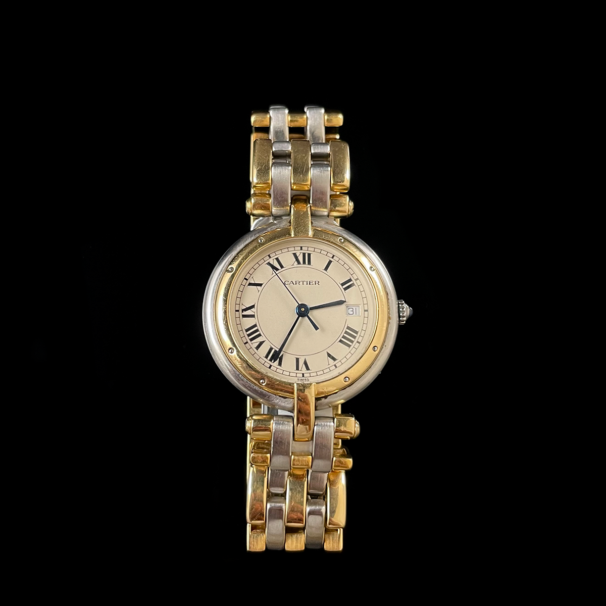 Cartier Panthere Vendome Watch with Stainless Steel and Gold Layed Out.png