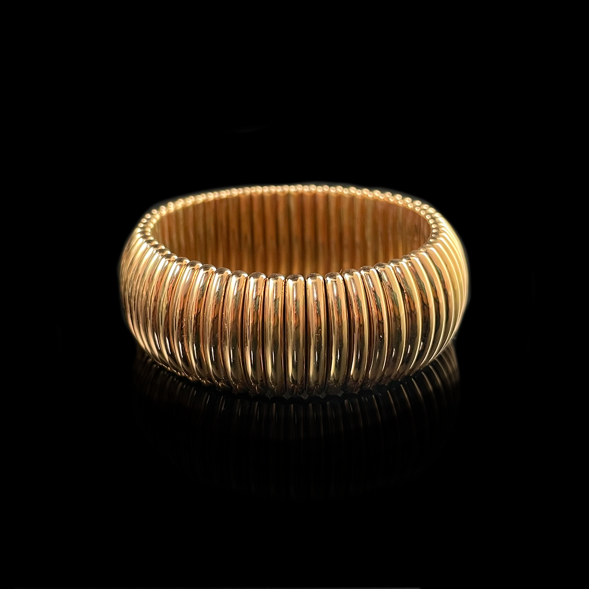18K Rose Gold Tubogas Bracelet signed Bucherer.png