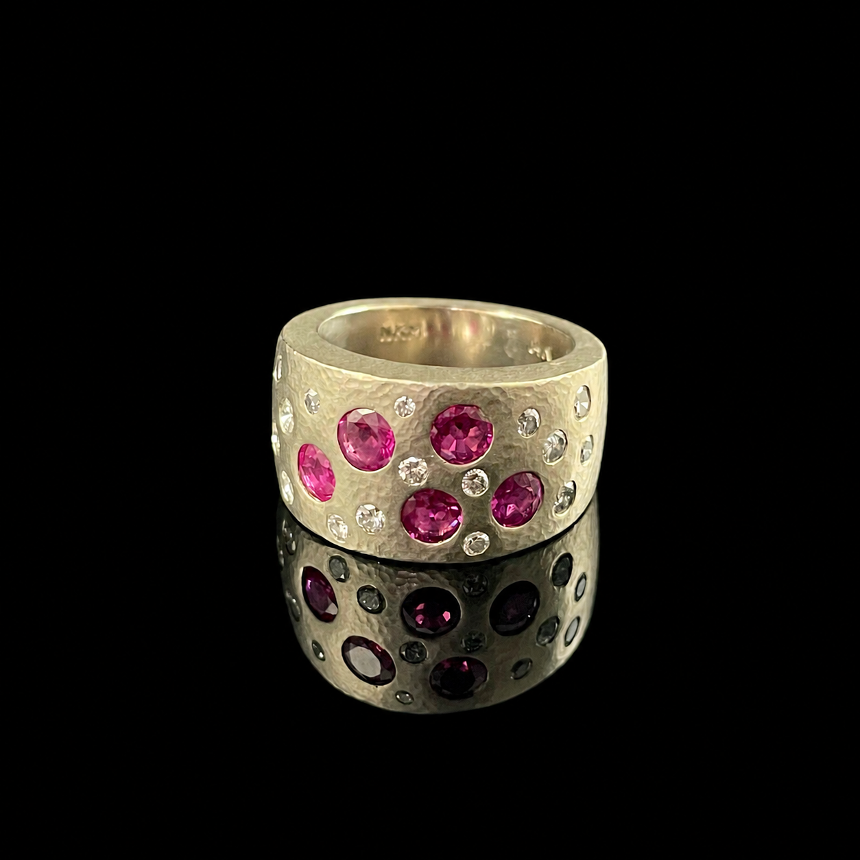14K White Gold Ruby and Diamond Cluster Ring-2.png