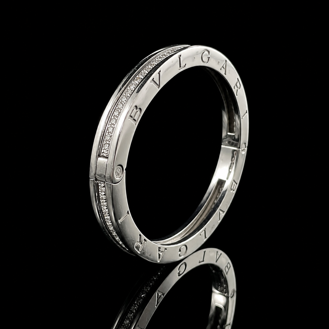 Bvlgari B.Zero1 Bangle in 18K White Gold and Diamonds Side.png