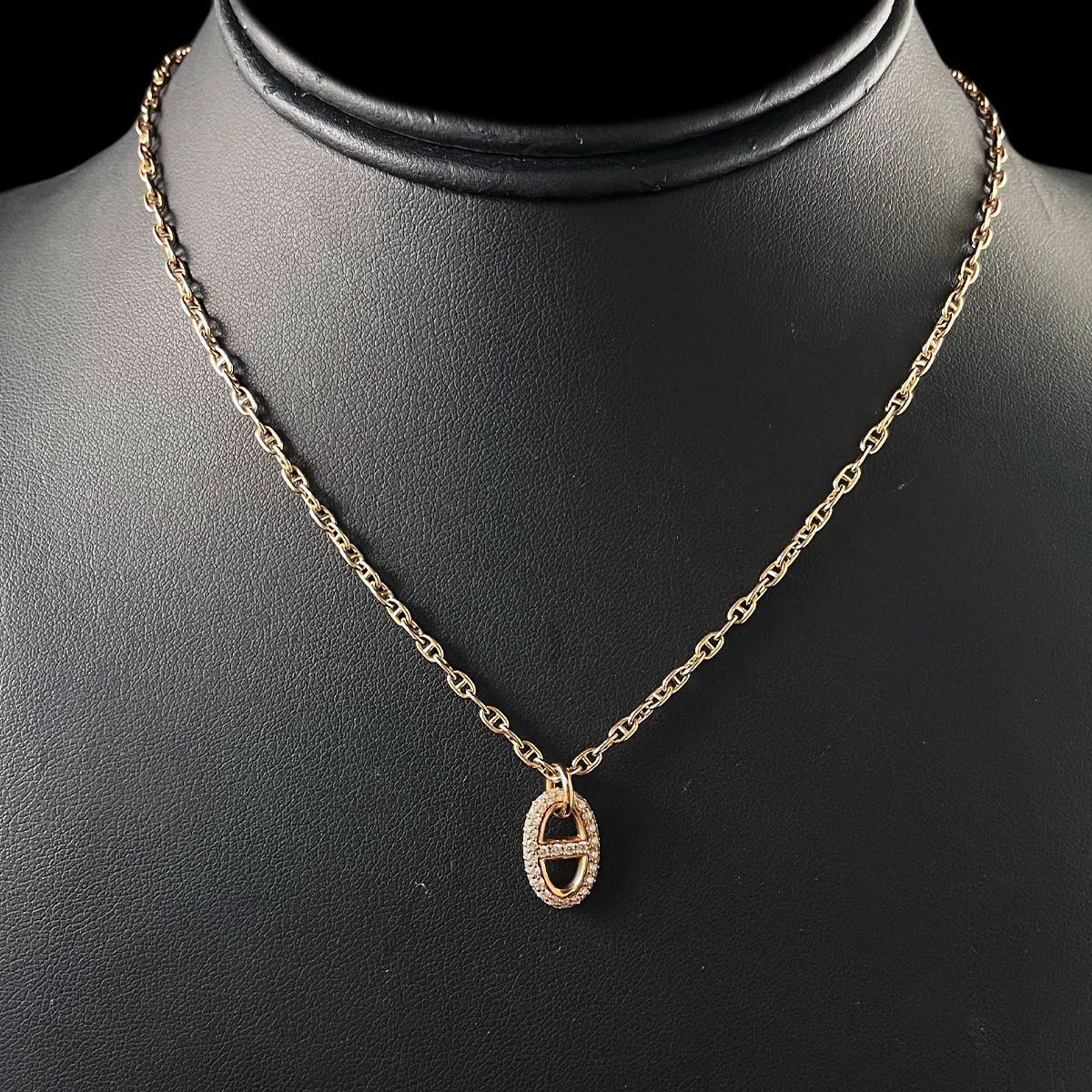 18K Rose Gold Hermes Farandole Pendant with Diamonds
