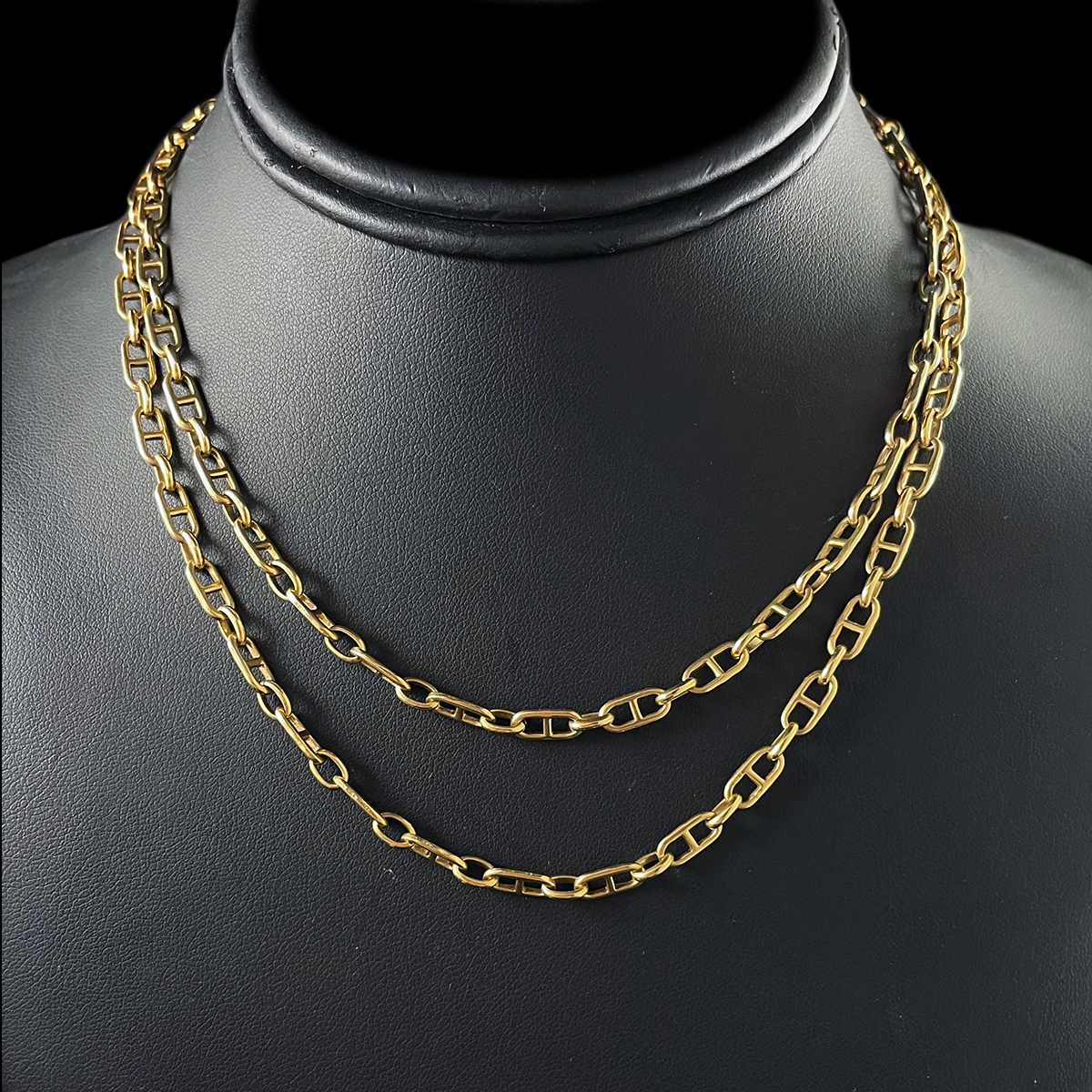 18K Yellow Gold Anchor Chain Necklace Double.png