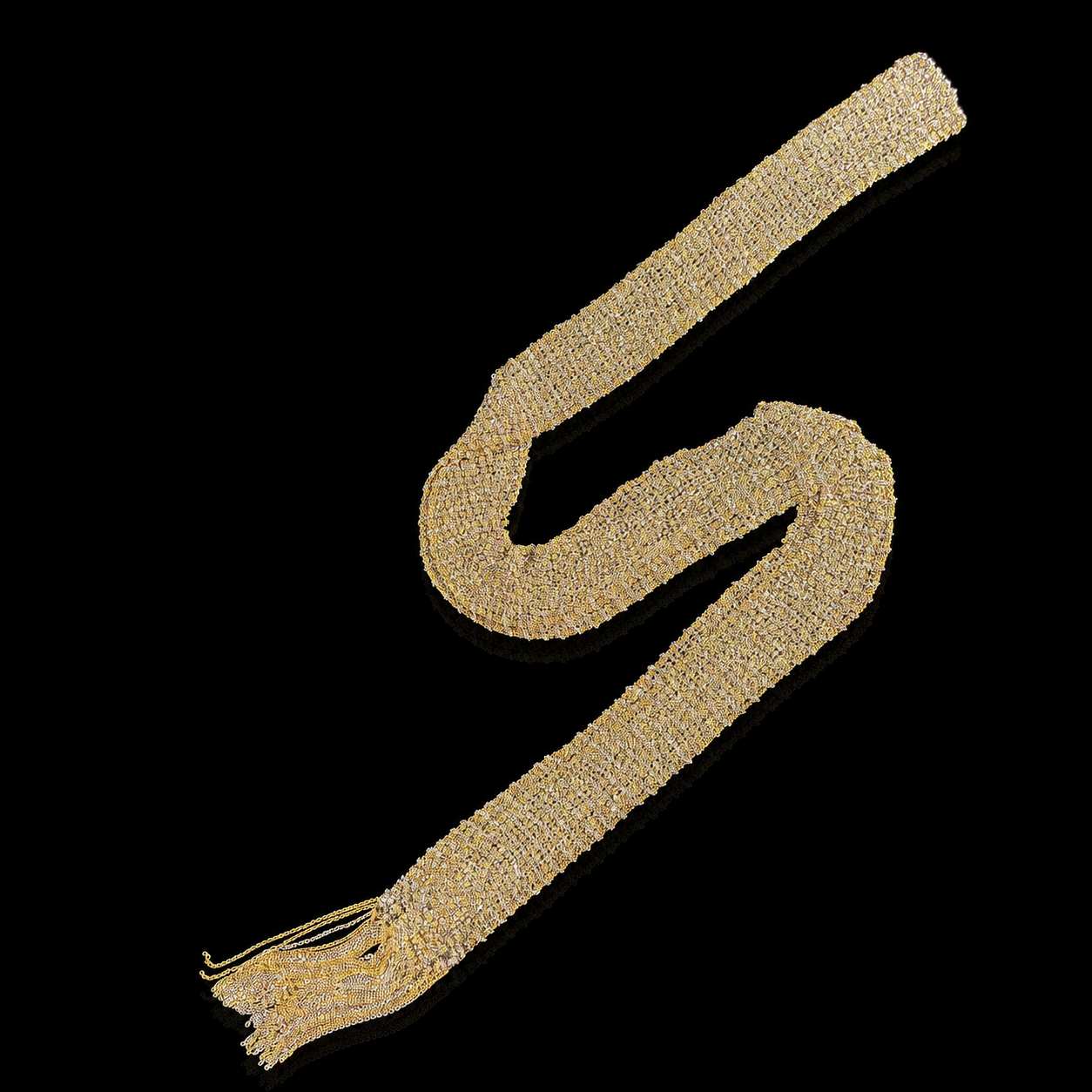 Italian 18K Yellow : White Gold Scarf Layed Out.png