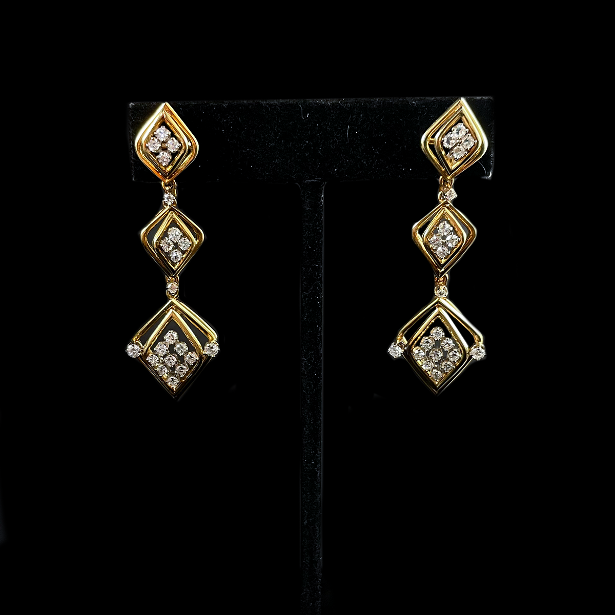 18K Yellow Gold Diamond Geometric Earrings.png