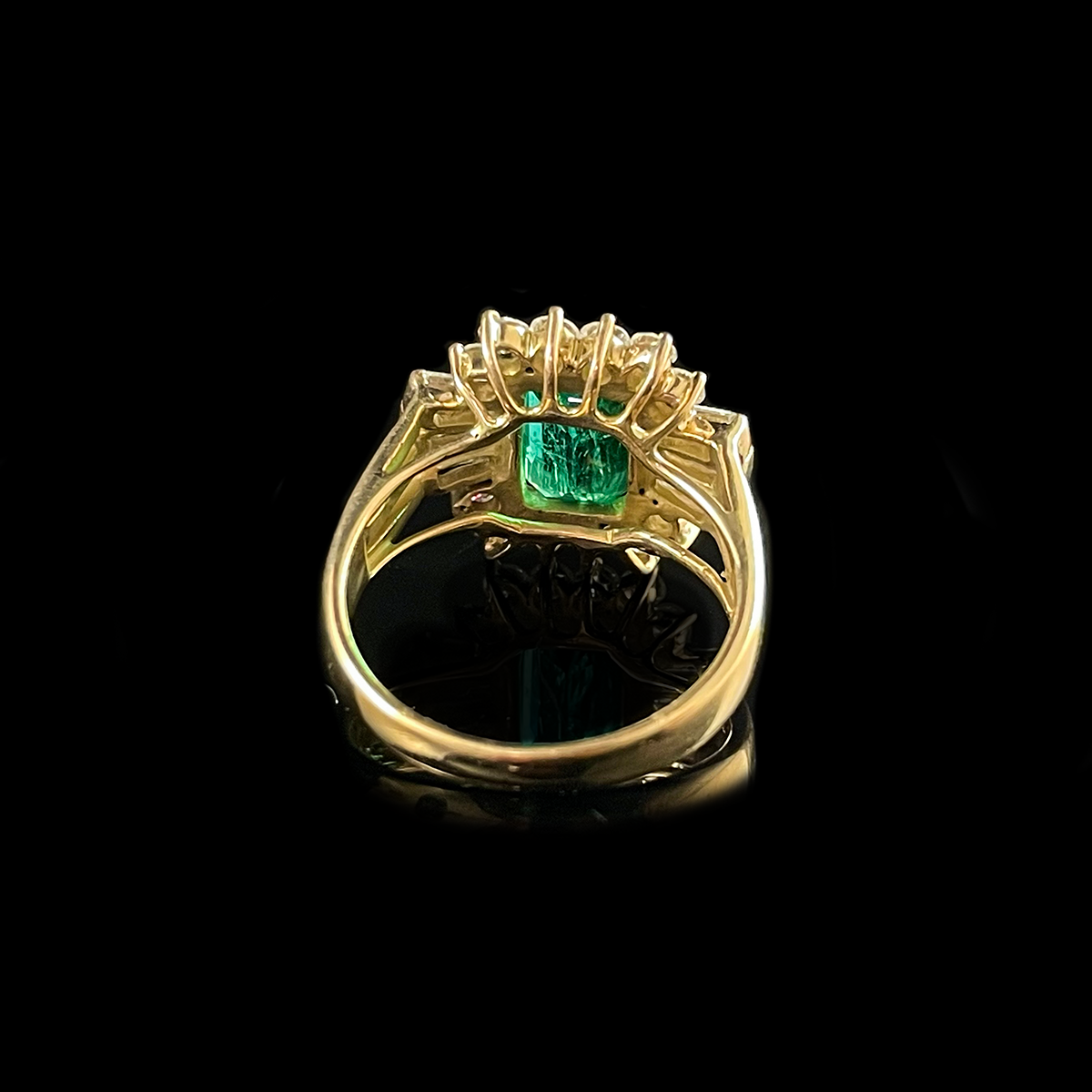 14K Yellow Gold Emerald and Diamond Ring-2 Back.png